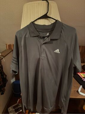 adidas Men's Dark Gray Athletic Polo